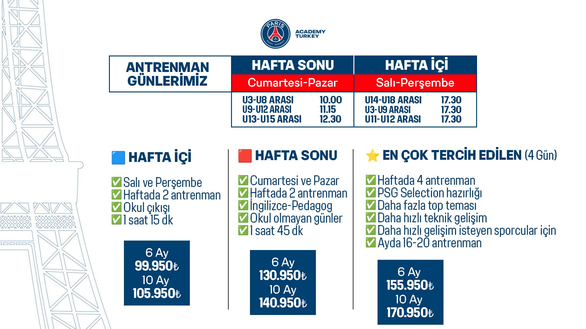 PSG Academy Ankara Fiyatları